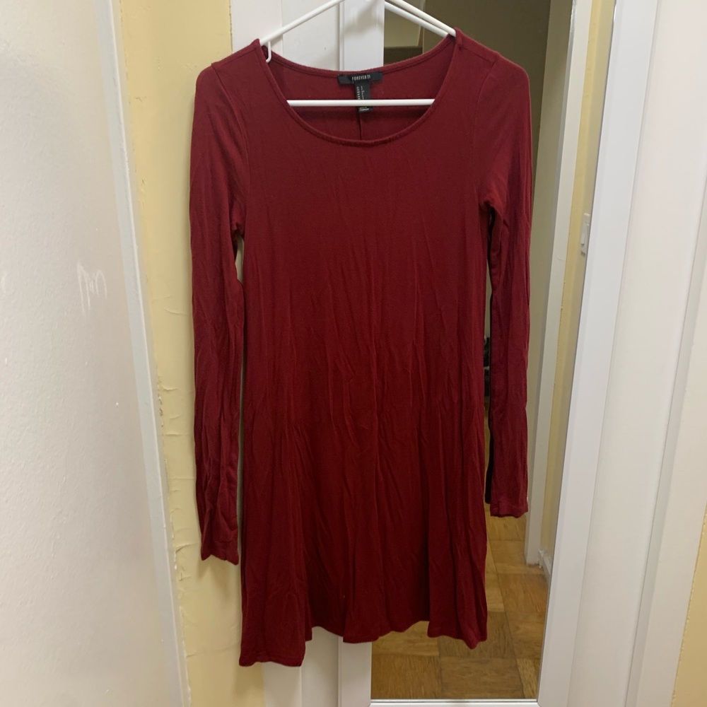 Long sleeve tee dress forever 21 small